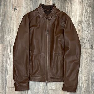 Hugo Boss Men’s Lamb Napa Leather Jacket Size 42R US